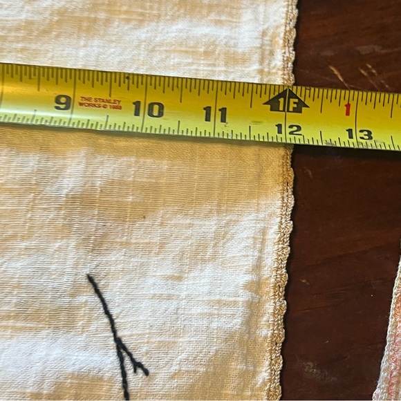 MCM 2 Dresser Scarf Embroidered Baby Deer & Momma Crochet Edge Vintage 35” L - Picture 12 of 12